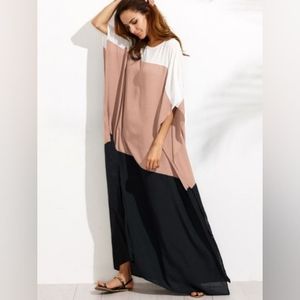 SHEIN White Pink Black Kaftan OS